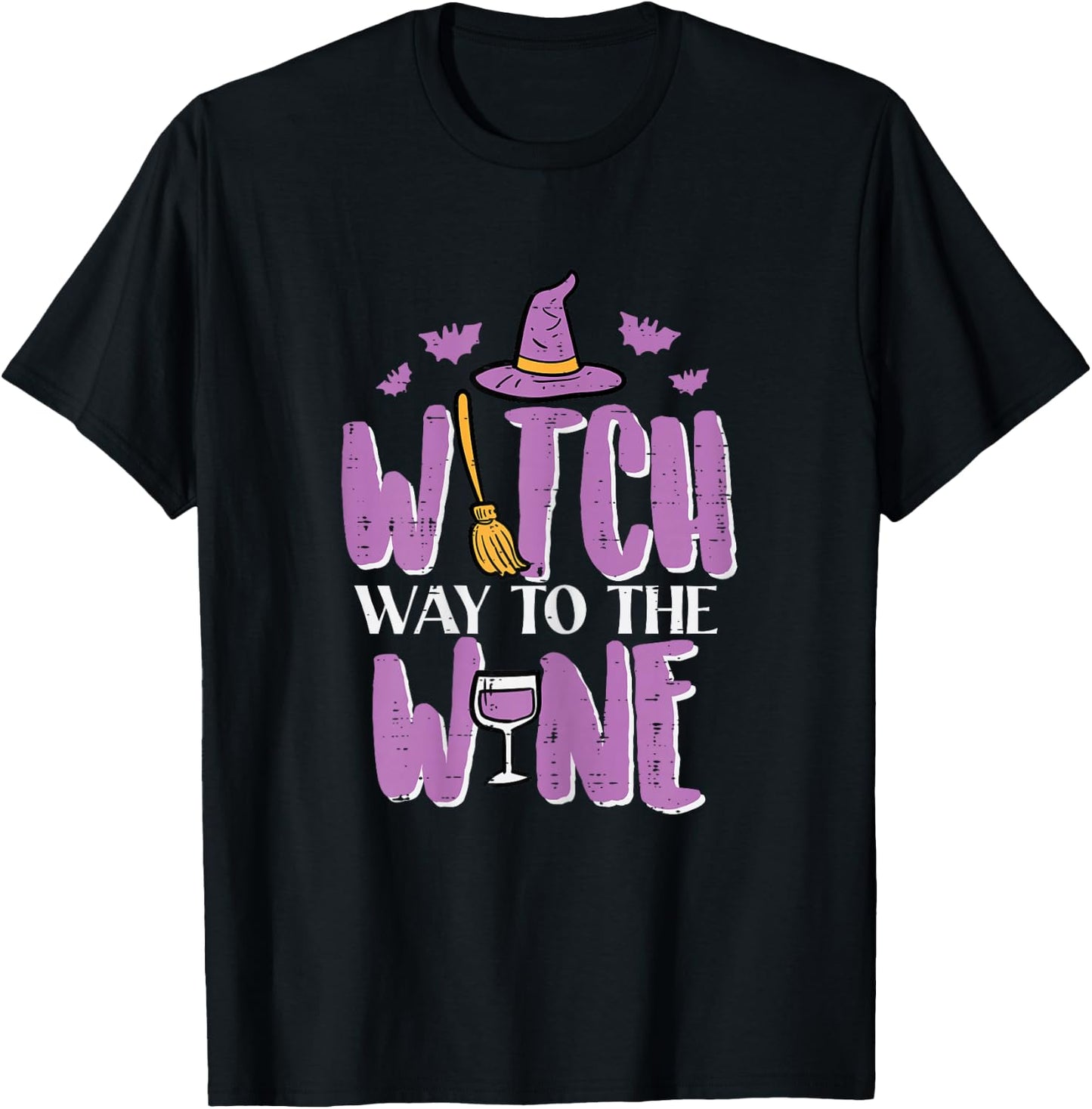 Halloween Witch Way To Funny Pun Costume Party Mom Women T-Shirt - T-Shirt | Black
