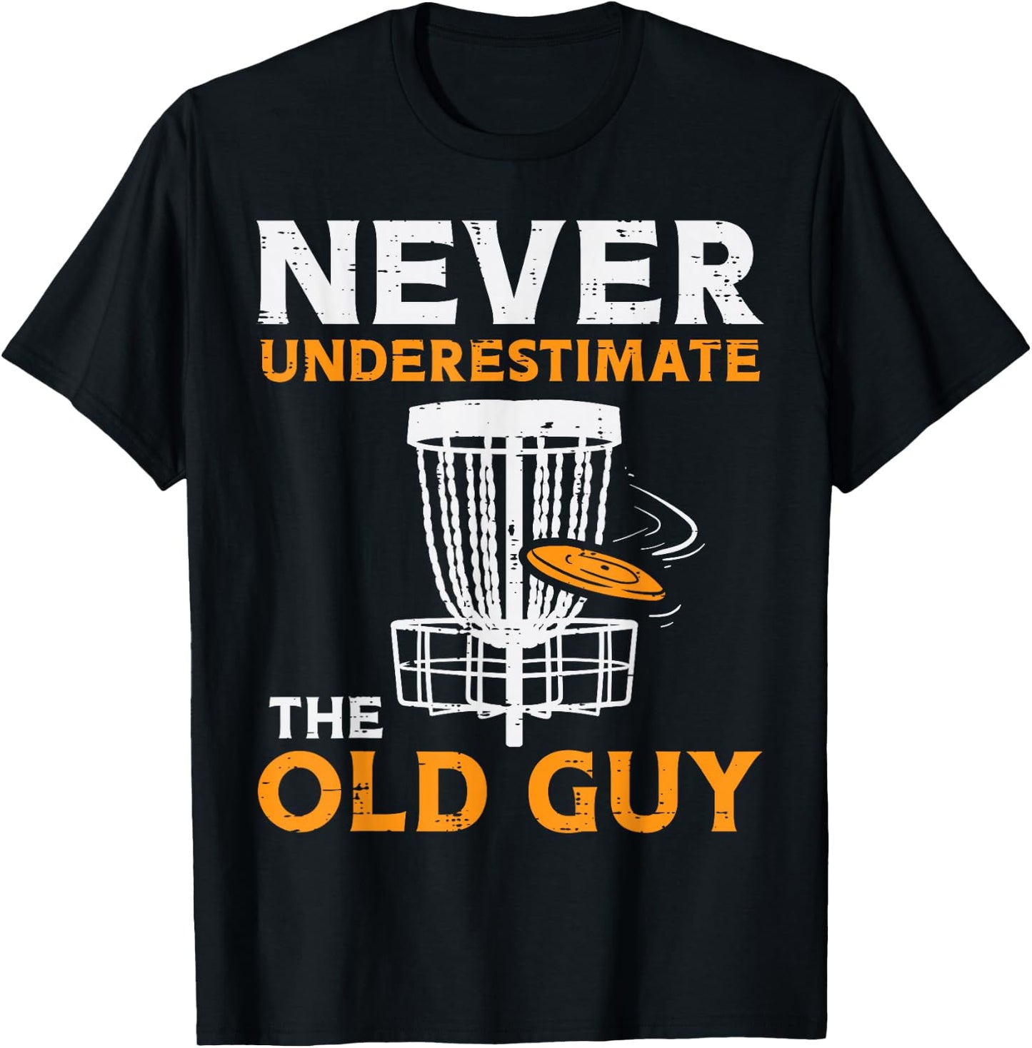 BoredKoalas Never Underestimate Old Guy Disc Golf Frisbee Golfing Golfer - Men's Black Short Sleeve Classic Fit - Small T-Shirt - T-Shirt | Black
