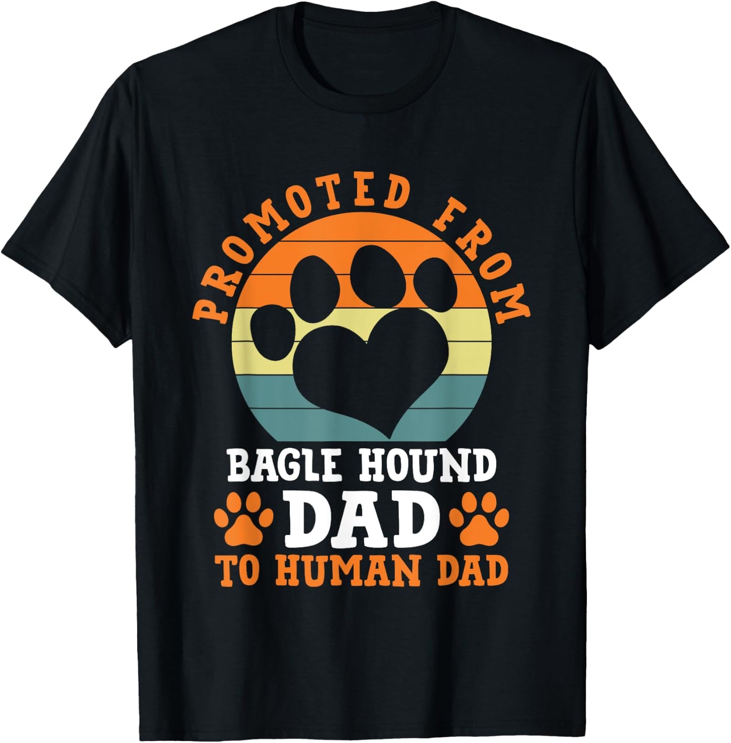 Promoted from Bagle Hound Dad Funny Basset Beagle Humor T-Shirt - T-Shirt | Black