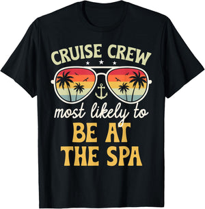 Most Likely To Be At The Spa Matching Family Cruise 2025 T-Shirt - T-Shirt | Black
