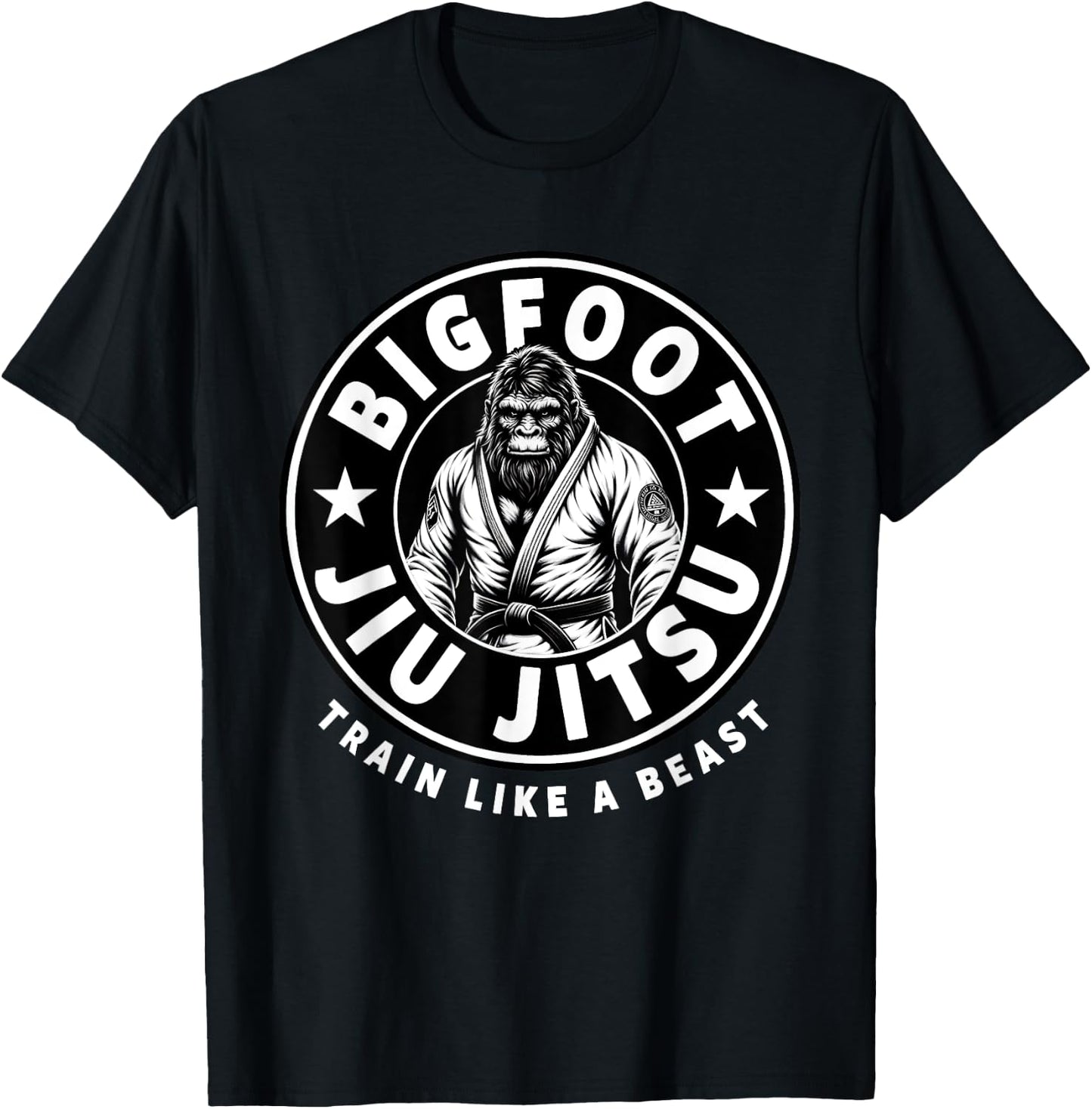 Bigfoot Jiu Jitsu Train Like A Beast Funny Jiu Jitsu T-Shirt - T-Shirt | Black