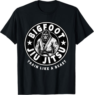 Bigfoot Jiu Jitsu Train Like A Beast Funny Jiu Jitsu T-Shirt - T-Shirt | Black