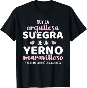 Orgullosa suegra de un yerno maravilloso T-Shirt - T-Shirt | Black