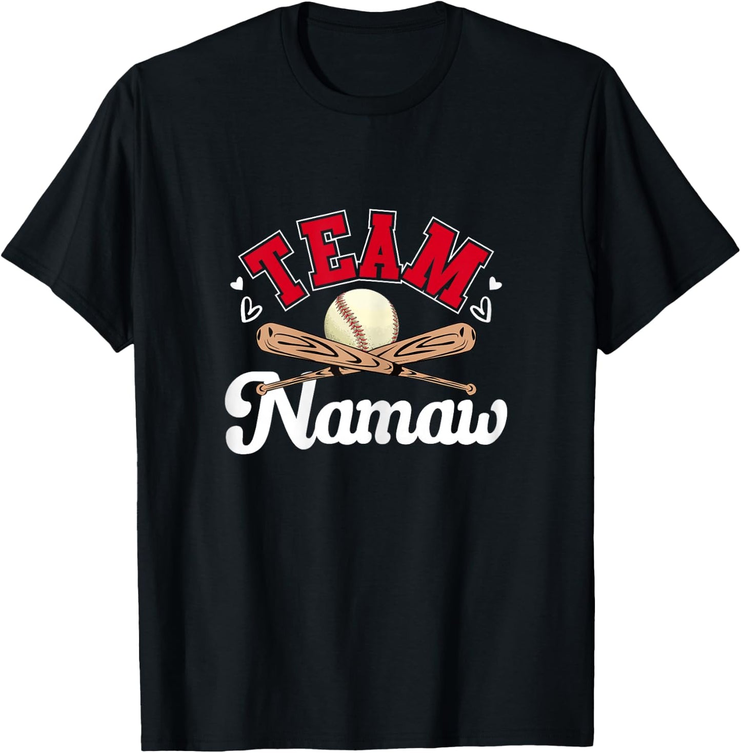Team Namaw Cute Mothers Day Baseball Softball Sport Mom Ball T-Shirt - T-Shirt | Black