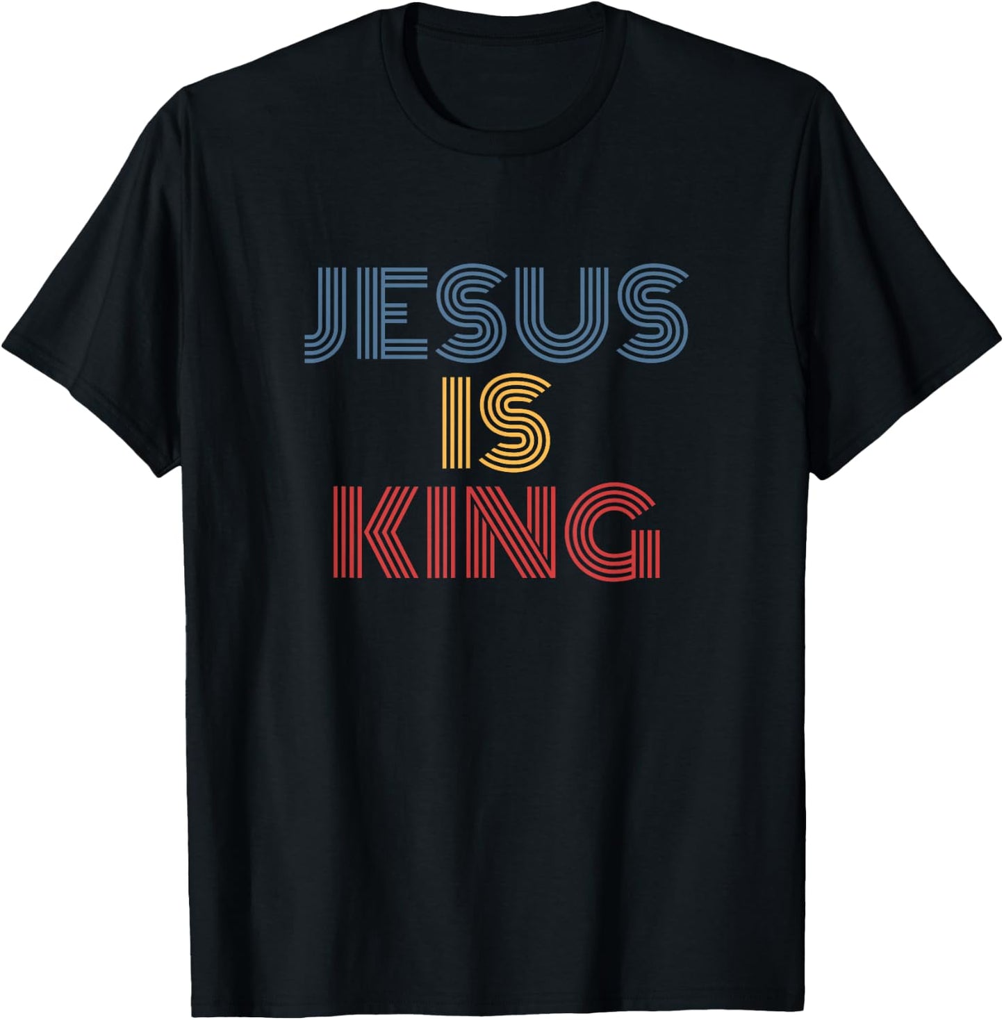 Jesus Is King Christian Retro Bible Verse Style T-Shirt - T-Shirt | Black