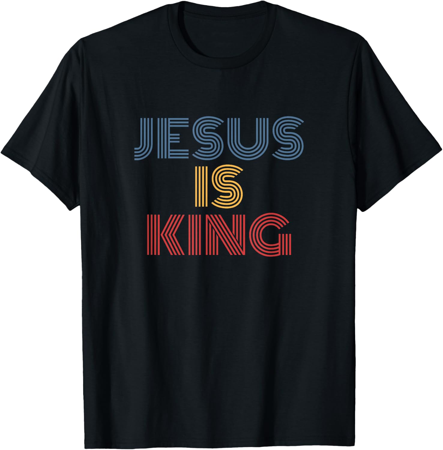 Jesus Is King Christian Retro Bible Verse Style T-Shirt - T-Shirt | Black