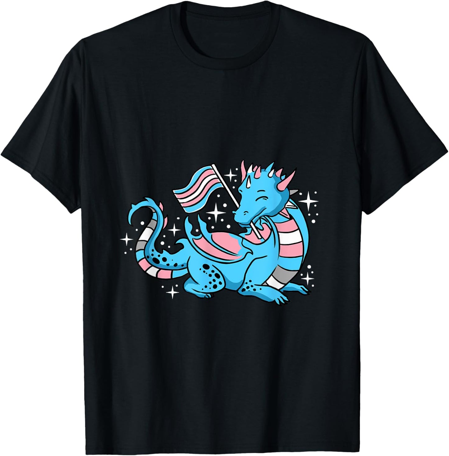 Trans Pride Dragon T-Shirt - T-Shirt | Black