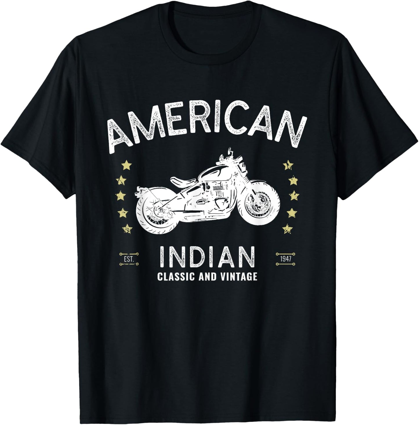 Retro Vintage American Motorcycle Indian Biker Club T-Shirt - T-Shirt | Black