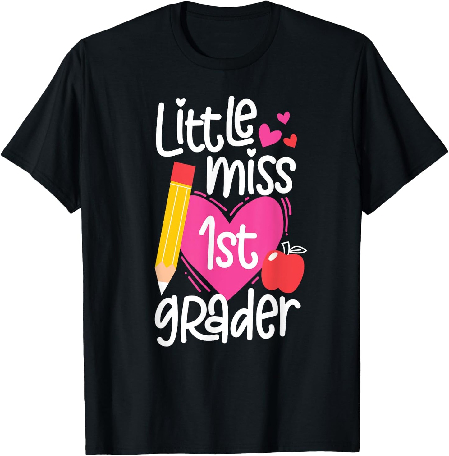 First Day Of School Little Miss 1st Grader Girls T-Shirt - T-Shirt | Black