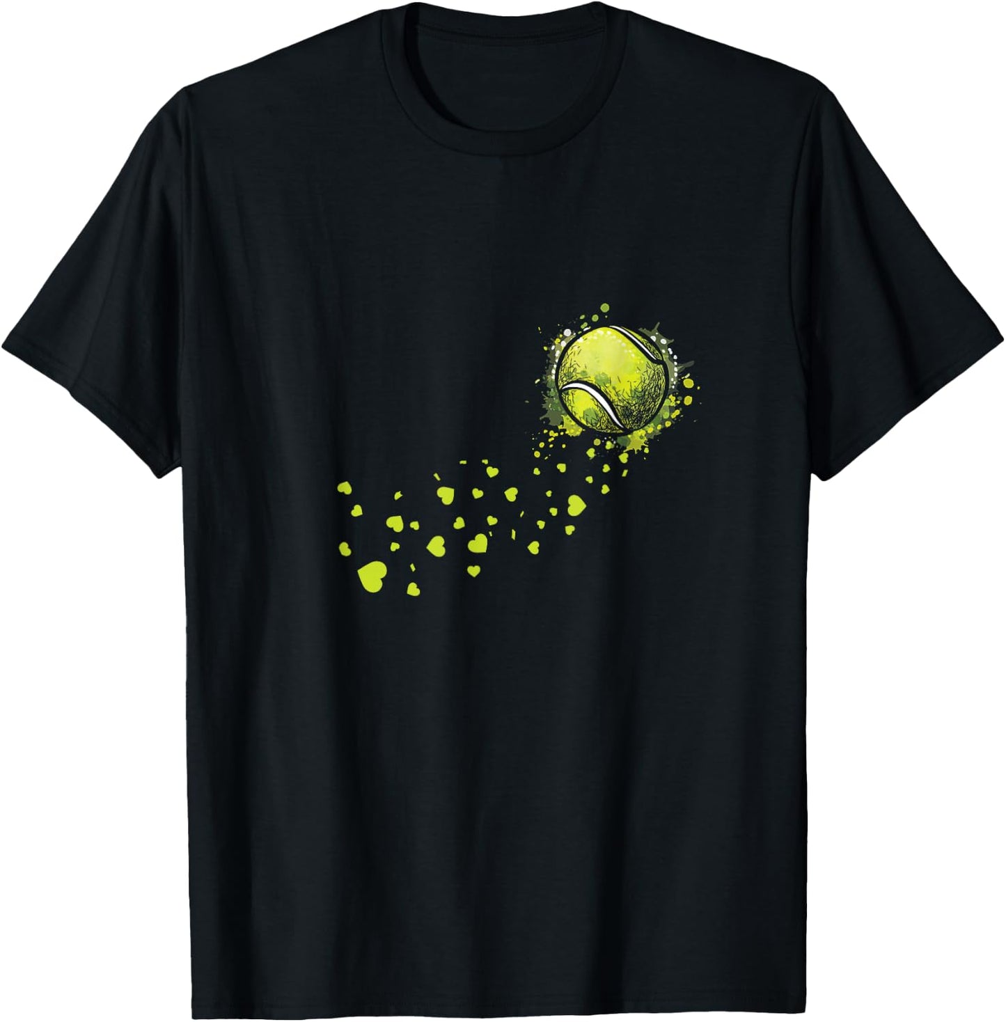 Tennis Ball Heart Tennis Player Backhand Gift T-Shirt - T-Shirt | Black