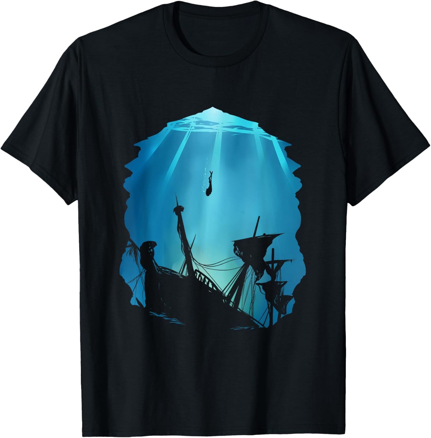 Wreck Diving for Diver Scuba Diving Underwater Shipwreck T-Shirt - T-Shirt | Black