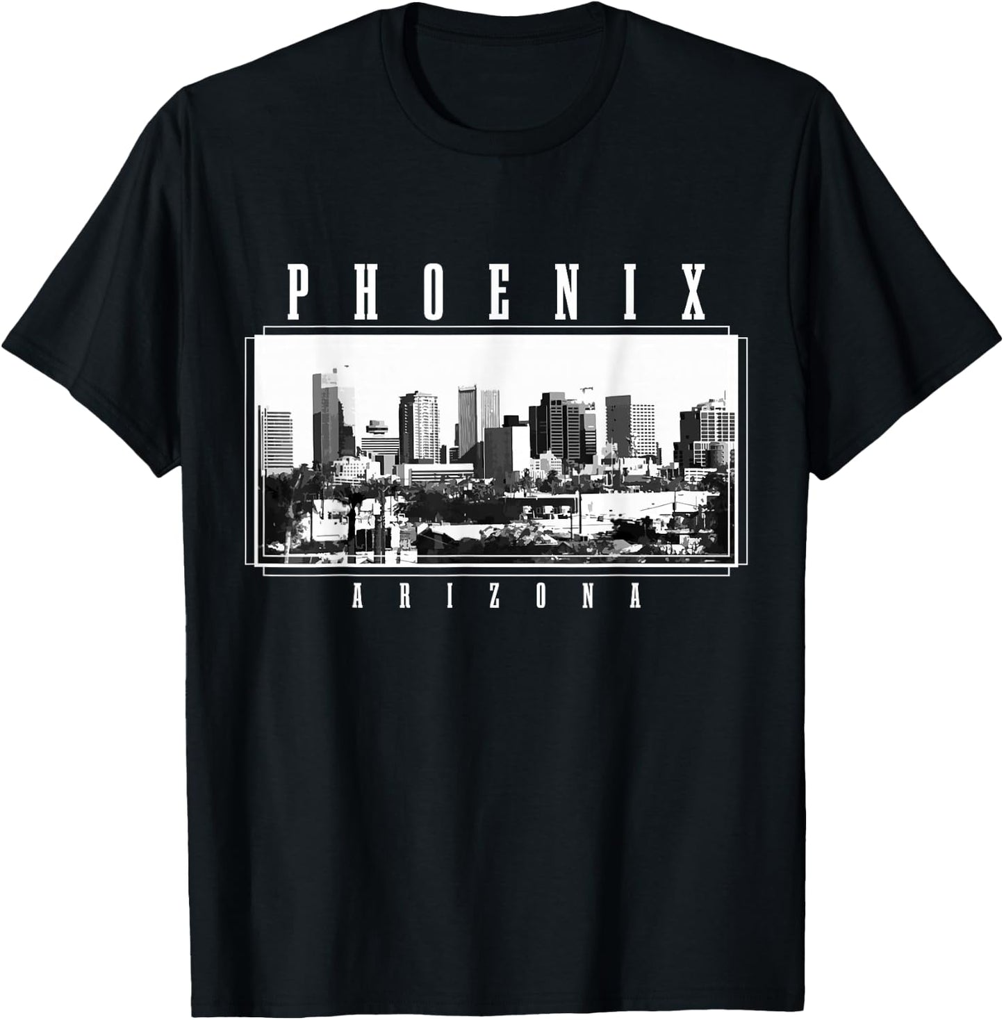 Phoenix Skyline Arizona Vintage USA America Souvenir T-Shirt - T-Shirt | Black
