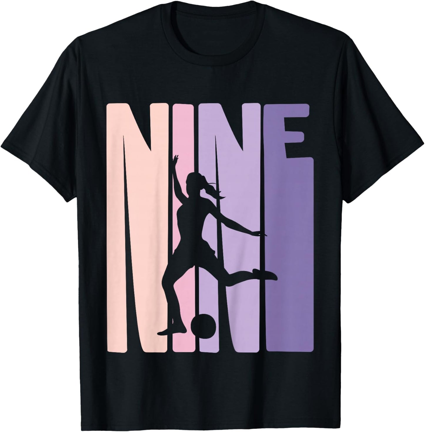 9 Years Soccer Girls Gift 9th Birthday Football Player T-Shirt - T-Shirt | Black
