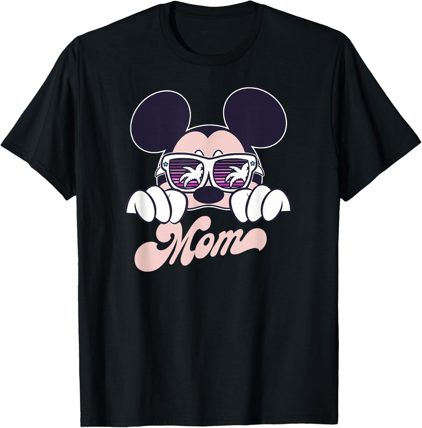 Disney Mickey And Friends Cool Mickey Summer Vibes Mom Logo T-Shirt - T-Shirt | Black