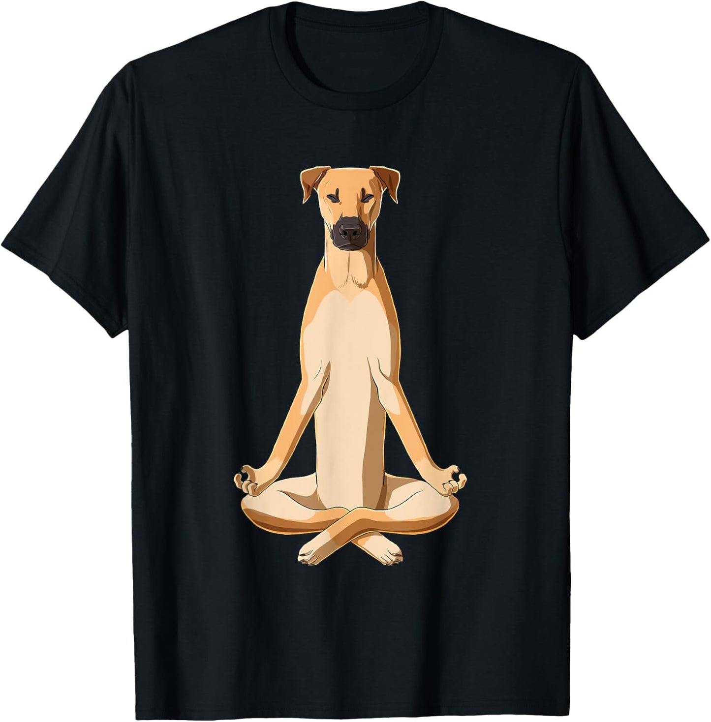 Funny Yoga Dog Black Mouth Cur T-Shirt - T-Shirt | Black