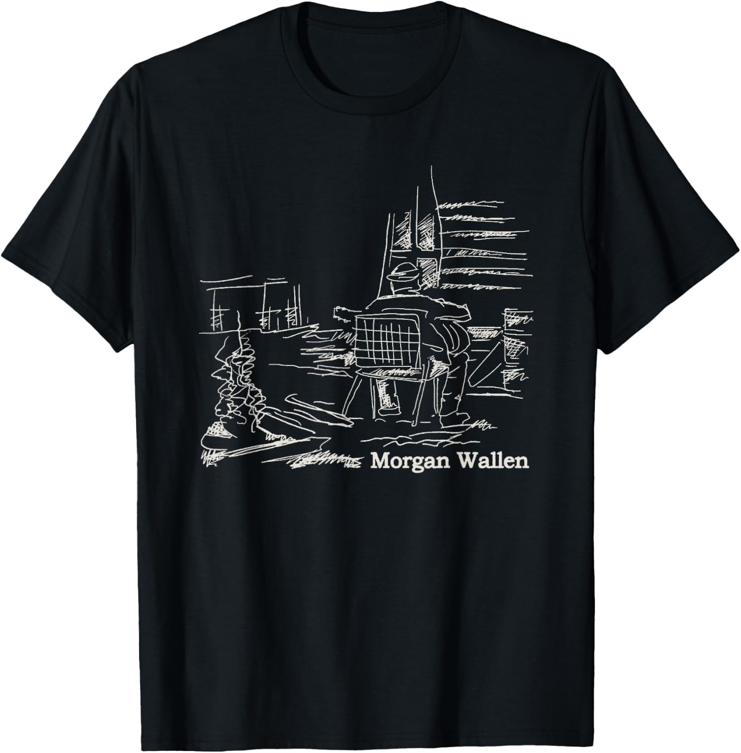Official Morgan Wallen Illustrated T-Shirt - T-Shirt | Black