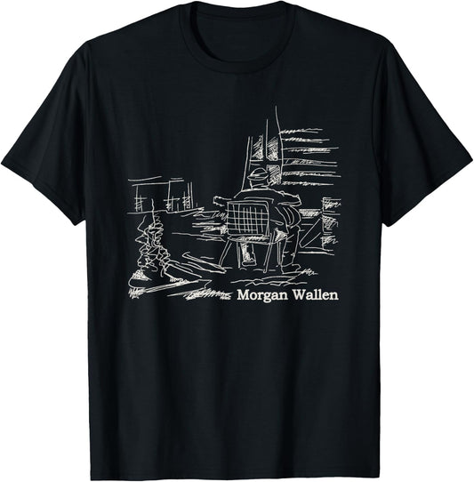 Official Morgan Wallen Illustrated T-Shirt - T-Shirt | Black