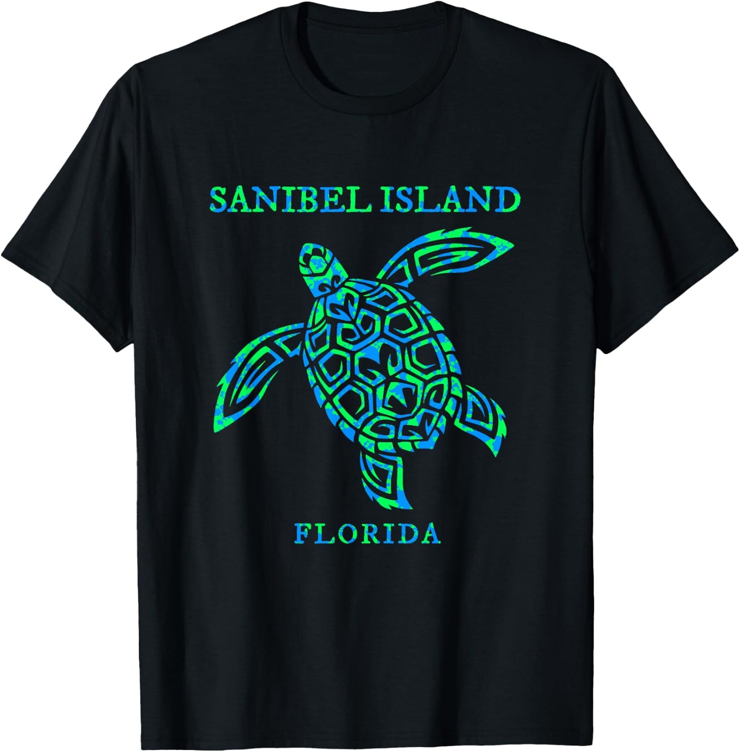 Sanibel Island Florida Sea Turtle Souvenir Boys Girls T-Shirt - T-Shirt | Black