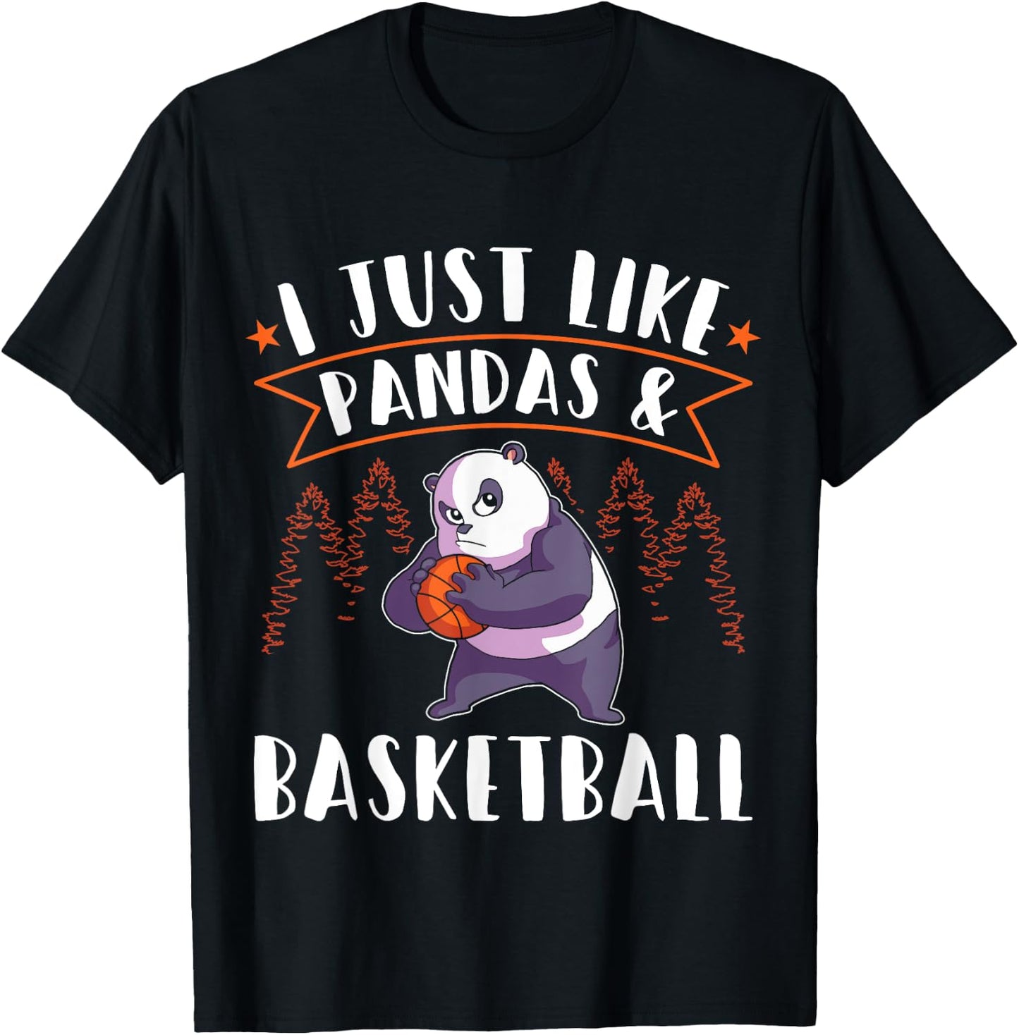 Panda Basketball Player I just love Pandas T-Shirt - T-Shirt | Black