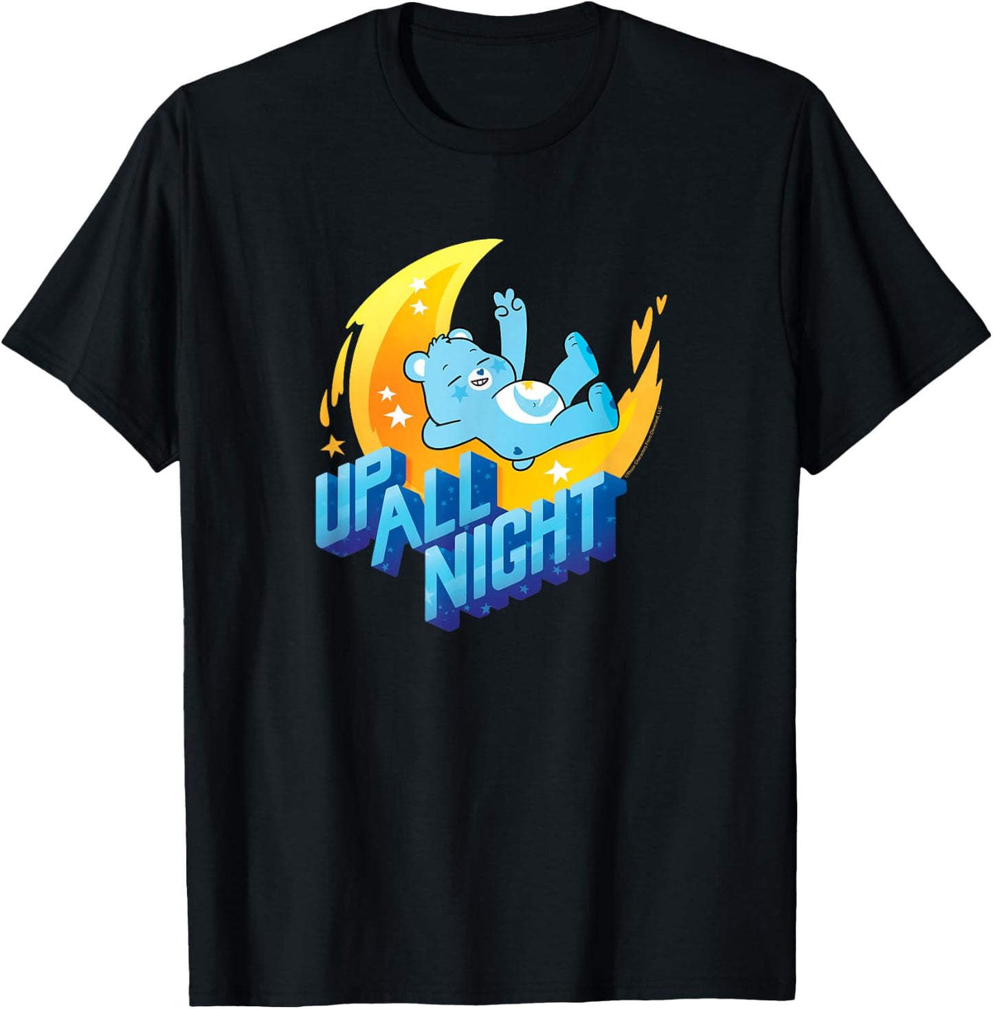 Care Bears Up All Night Bedtime Bear Cute Cartoon T-Shirt - T-Shirt | Black