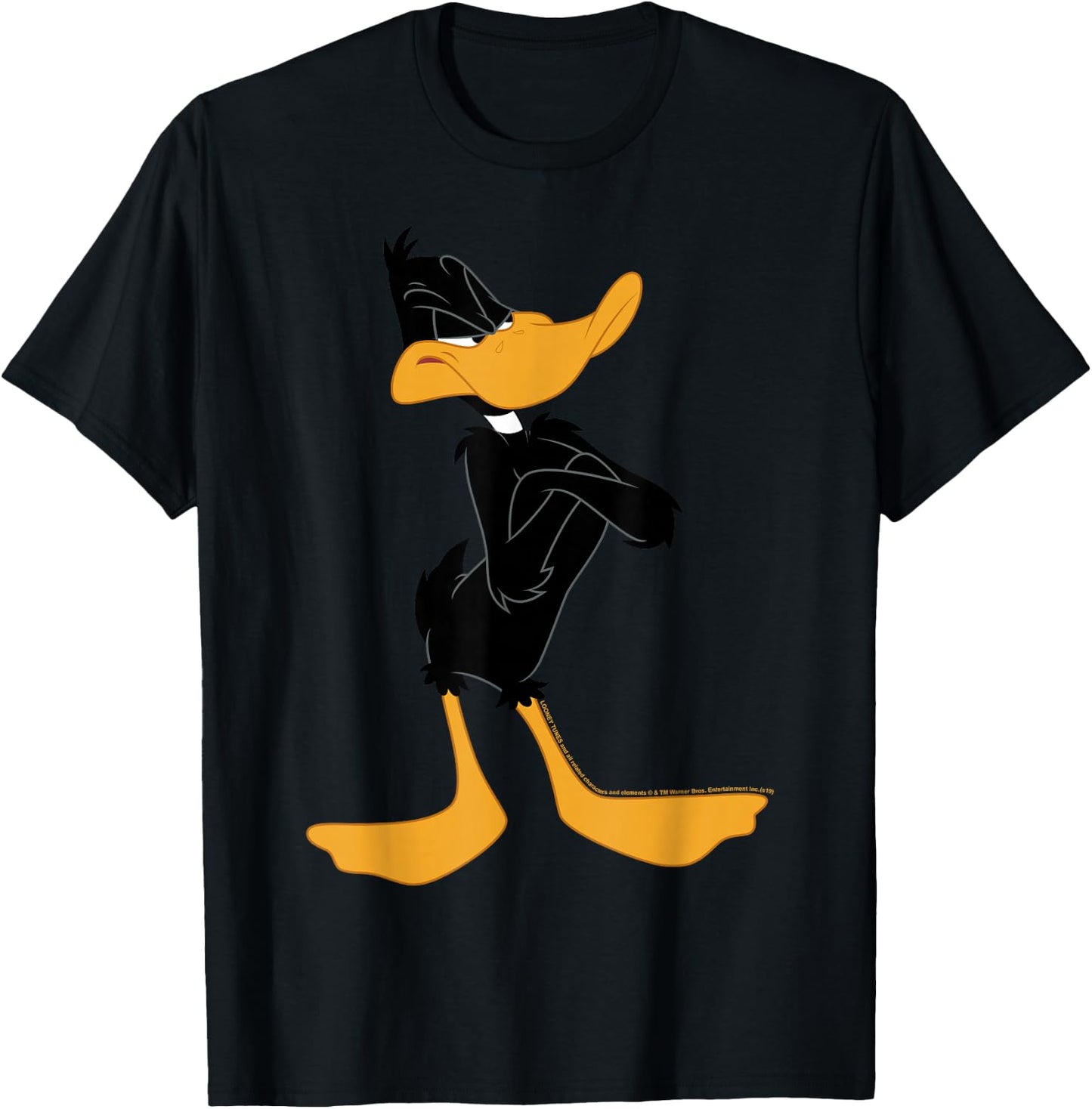 Looney Tunes Daffy Duck Crossed Arms Portrait Small T-Shirt - T-Shirt | Black