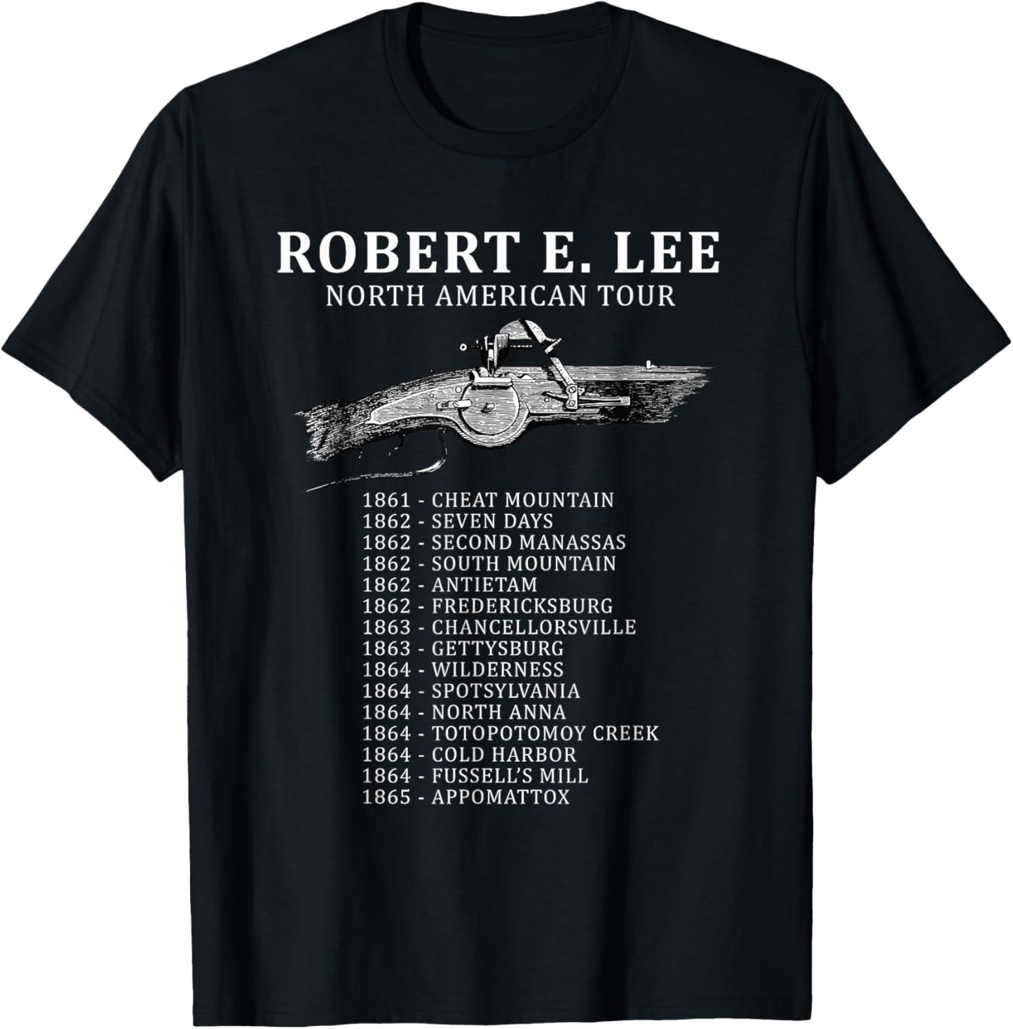 Civil War Funny Robert E. Lee North American Tour T-Shirt - T-Shirt | Black