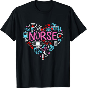 Nurse Love Nursing Student RN Life Thank You Gifts T-Shirt - T-Shirt | Black