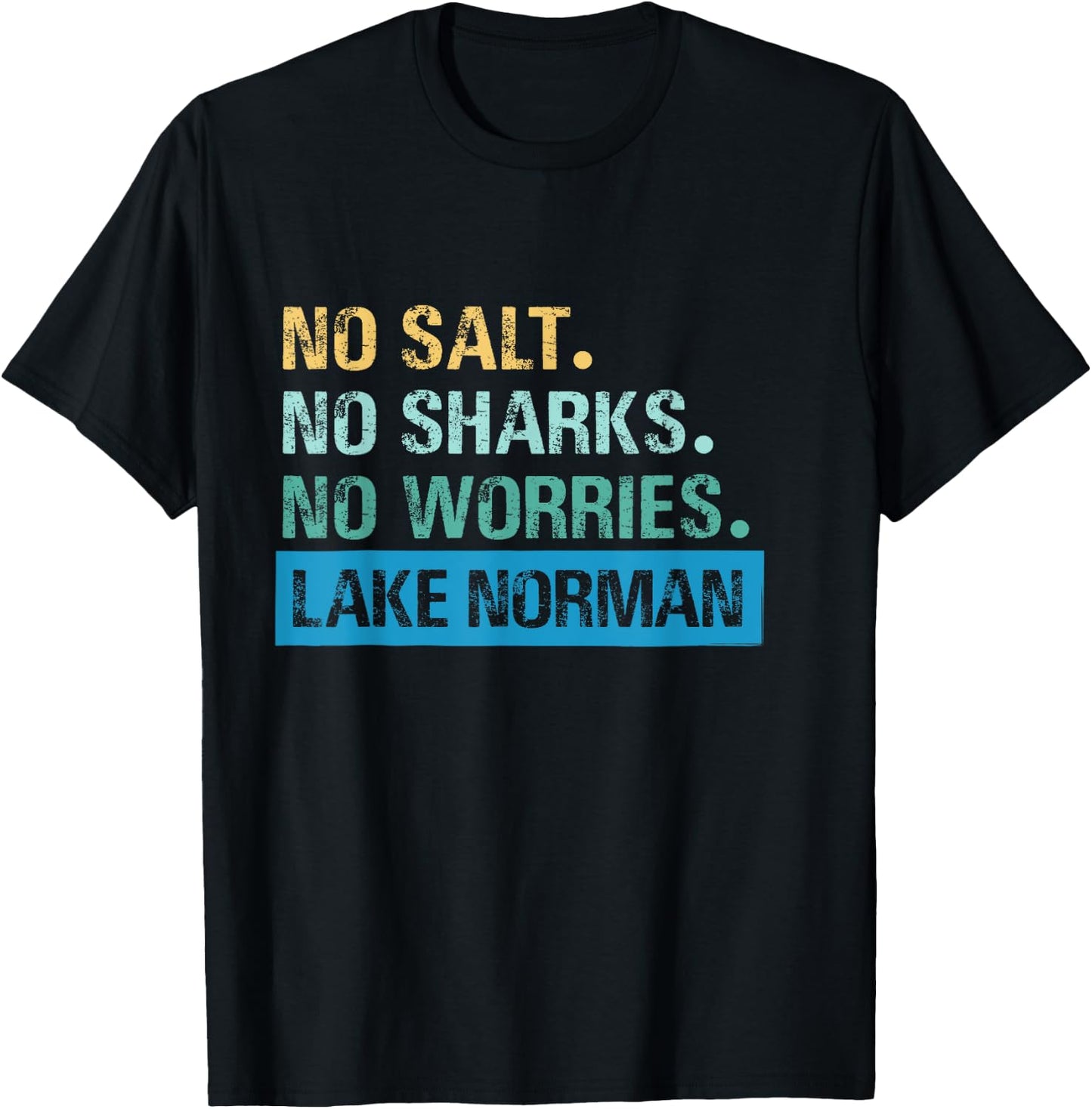 Lake Norman, NC | Vintage Distressed T-Shirt - T-Shirt | Black