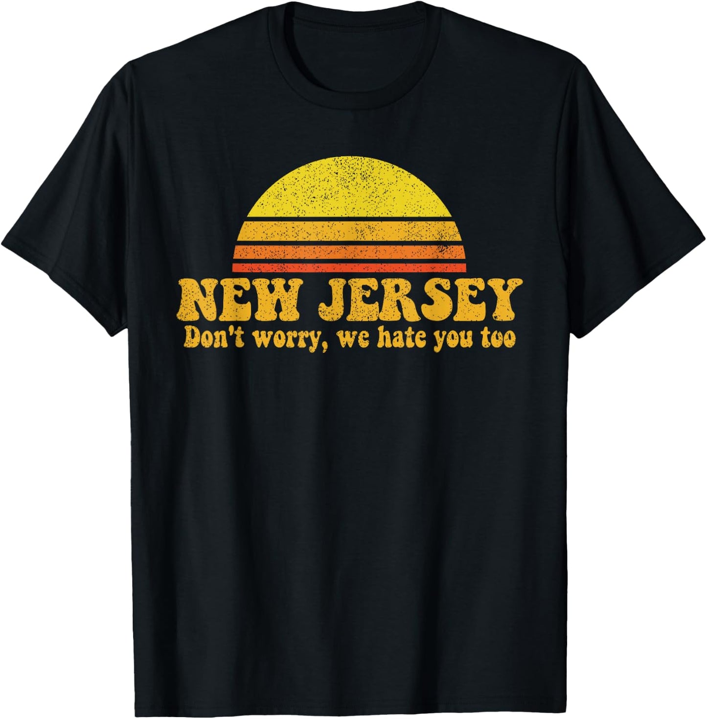 State of New Jersey Funny Vintage Slogan Retro Souvenir Gift T-Shirt - T-Shirt | Black