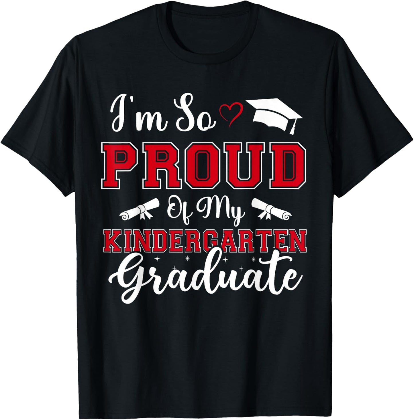 I'm So Proud Of My Kindergarten Graduates Graduation Vintage T-Shirt - T-Shirt | Black