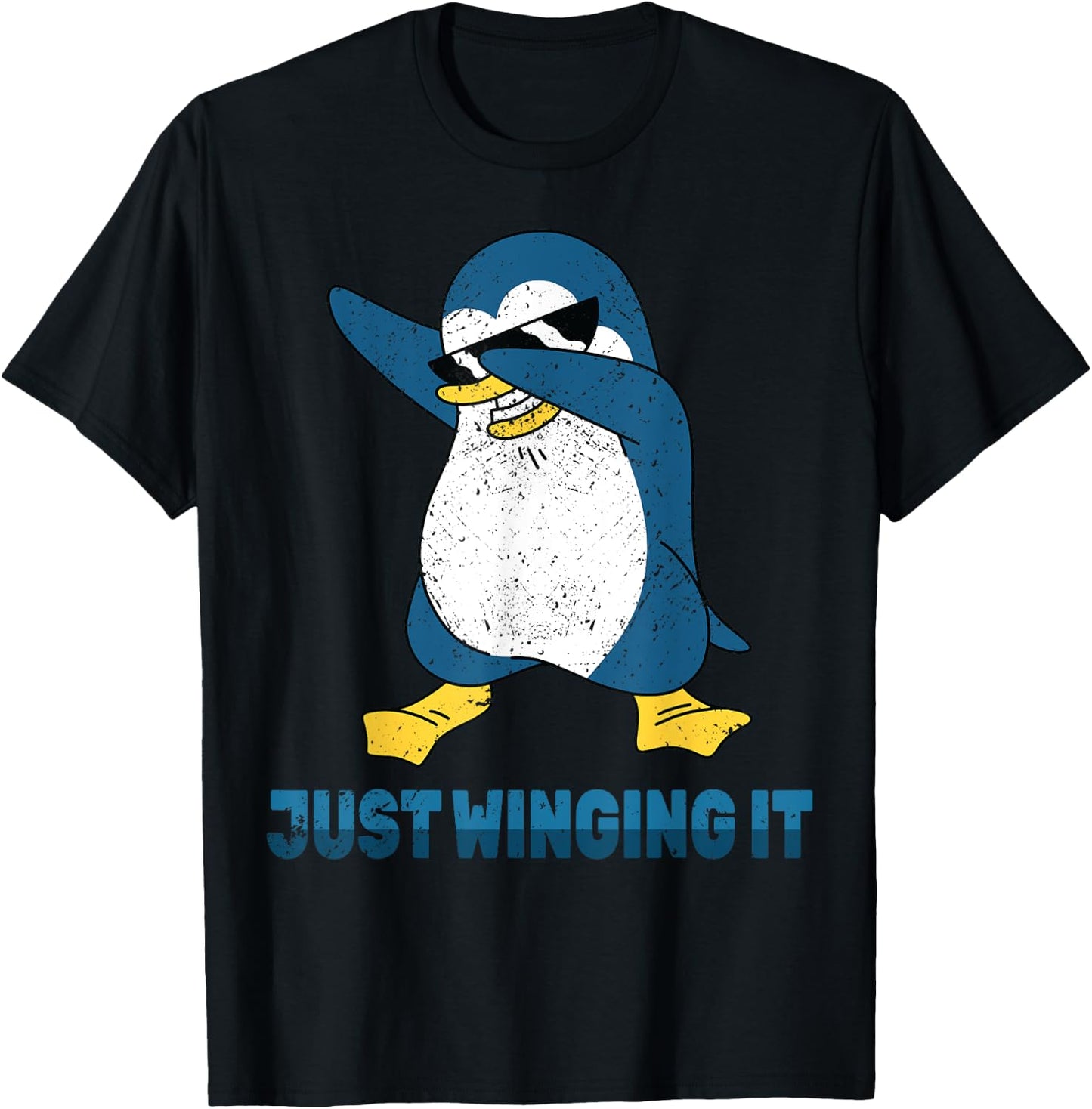 Penguin - Just Winging It - Veterinarian - Zoo - Animals T-Shirt - T-Shirt | Black