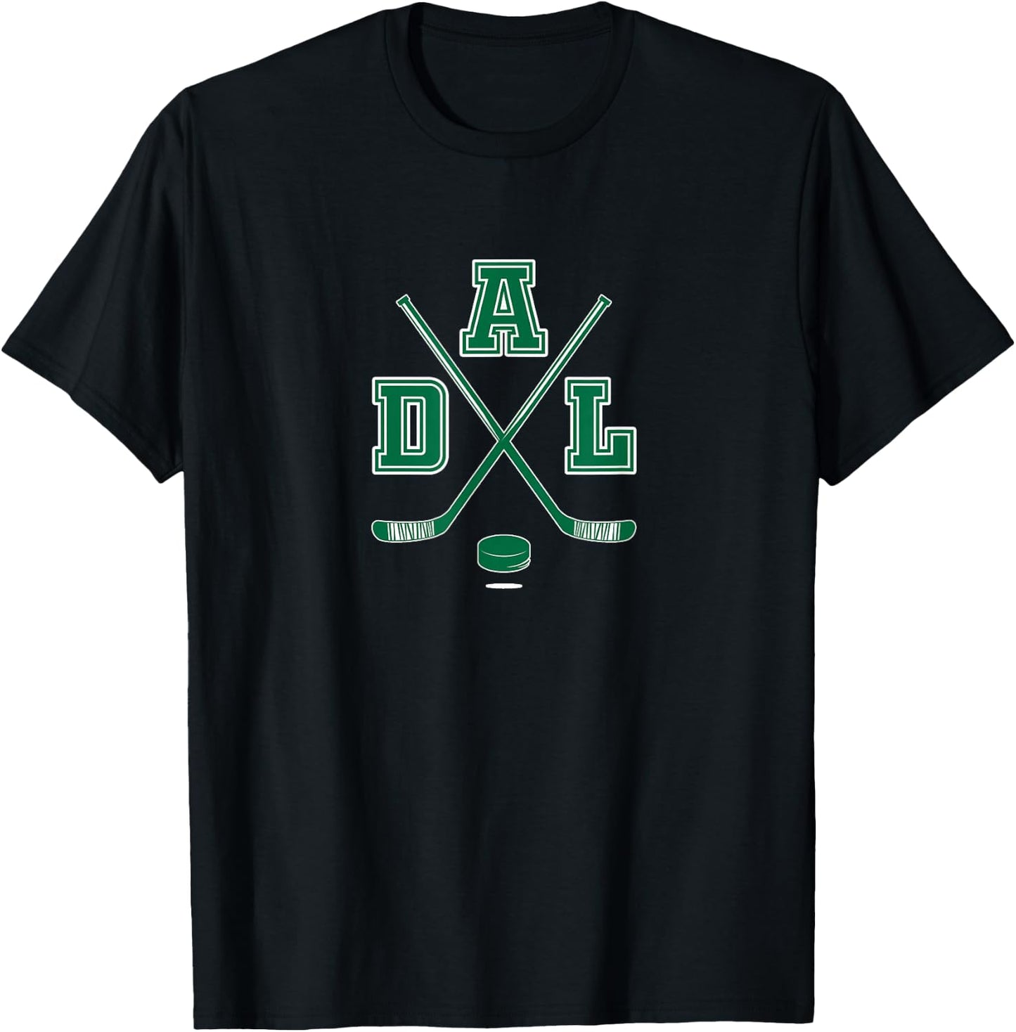 Vintage Dallas Hockey Sticks , Cute DAL For Hockey Lovers T-Shirt - T-Shirt | Black