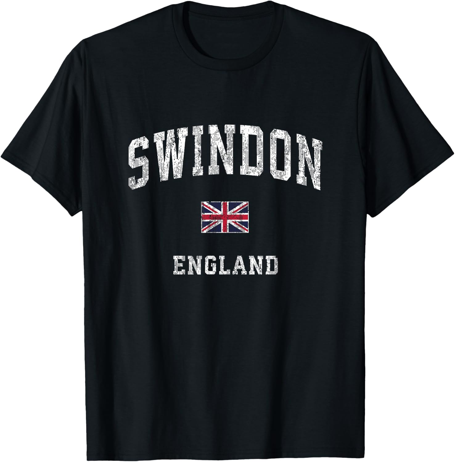 Swindon England Vintage Athletic Sports Design T-Shirt - T-Shirt | Black