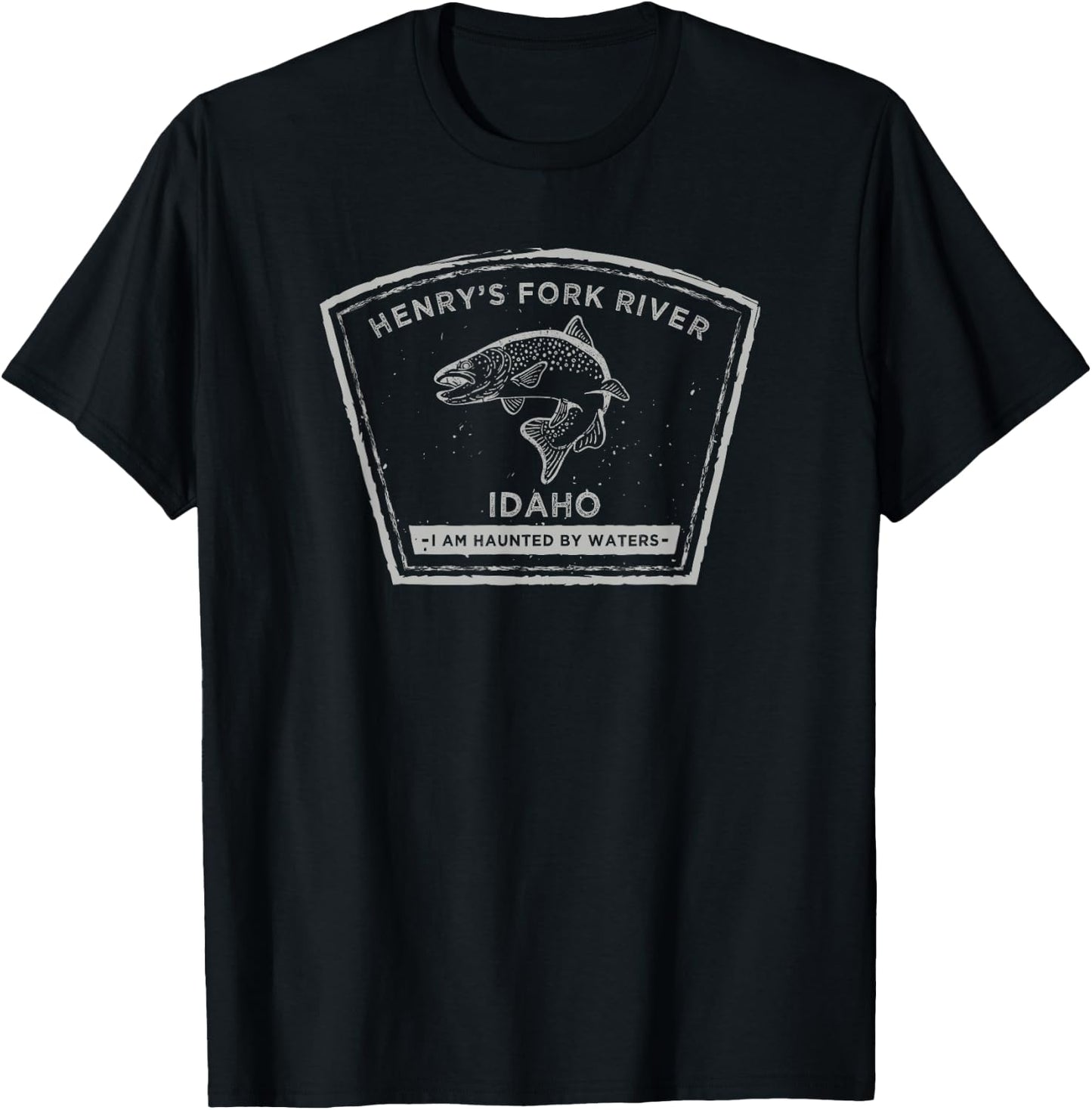 Henry's Fork River Idaho Fly Fishing T-Shirt - T-Shirt | Black
