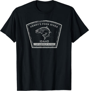 Henry's Fork River Idaho Fly Fishing T-Shirt - T-Shirt | Black
