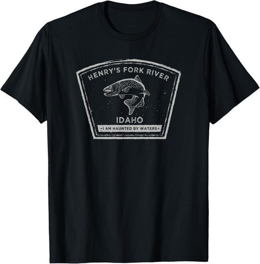 Henry's Fork River Idaho Fly Fishing T-Shirt - T-Shirt | Black