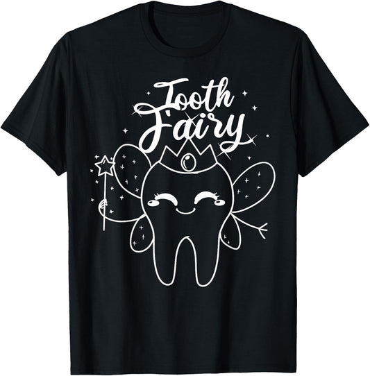 Tooth Fairy Dental Teeth Letter T-Shirt - T-Shirt | Black