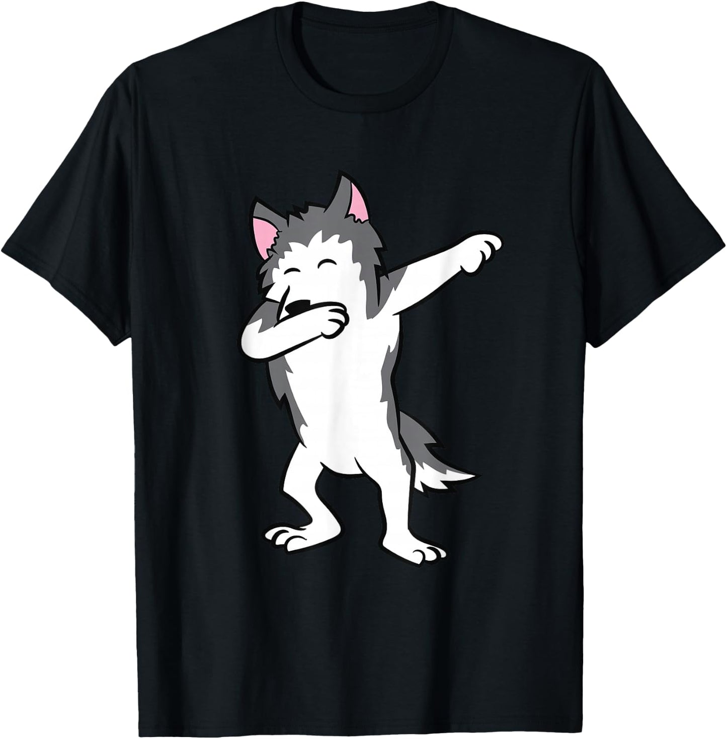 Cute Dabbing Husky Dog Love Huskies Kids Husky T-Shirt - T-Shirt | Black
