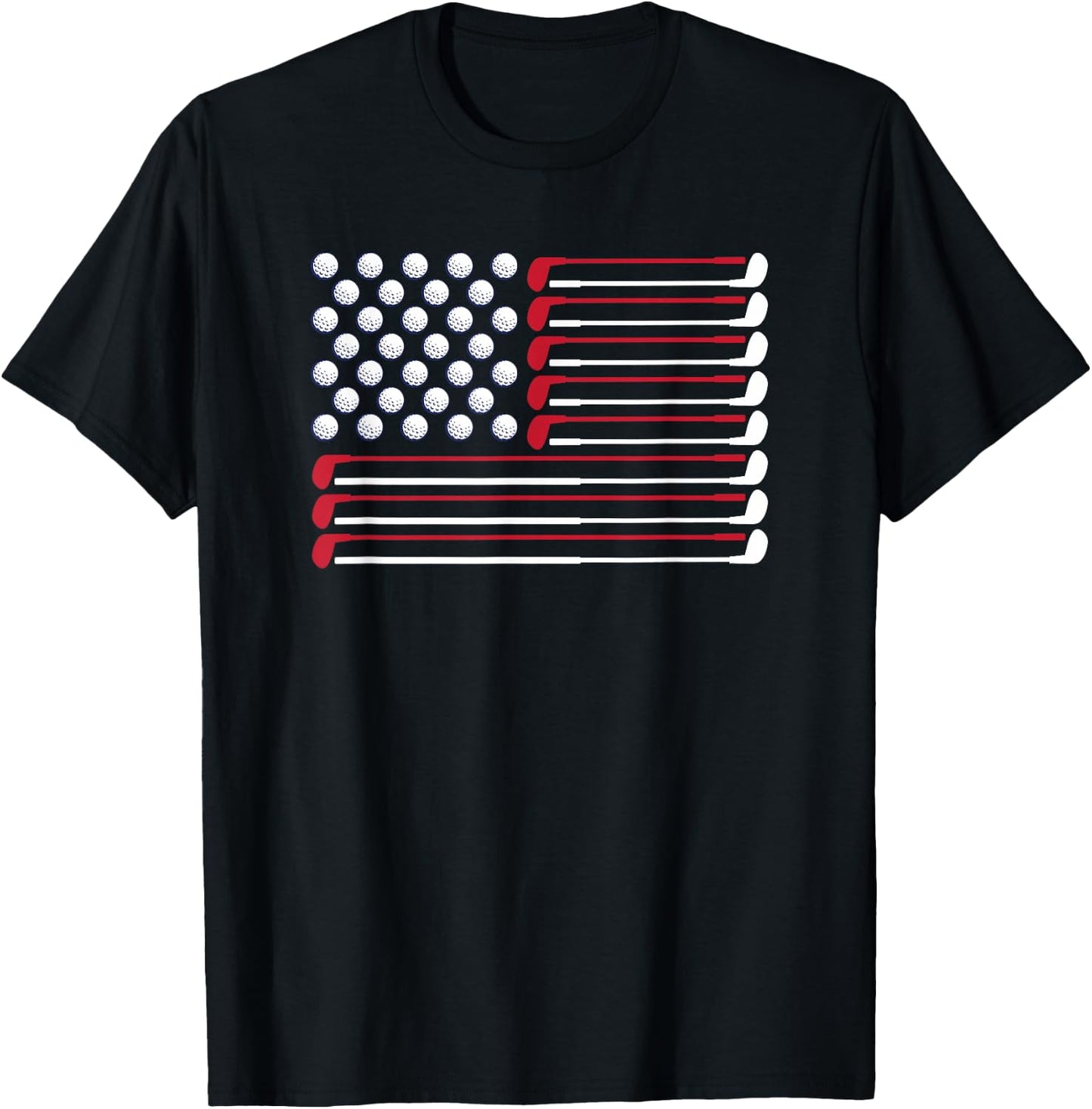 Golf American Flag Golf Player Lover Golfing Golfer T-Shirt - T-Shirt | Black