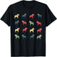 Swedish Dala Horses Dalecarlian Adults Black Small Modern Cartoon Embroidery Short Sleeve T-Shirt - T-Shirt | Black