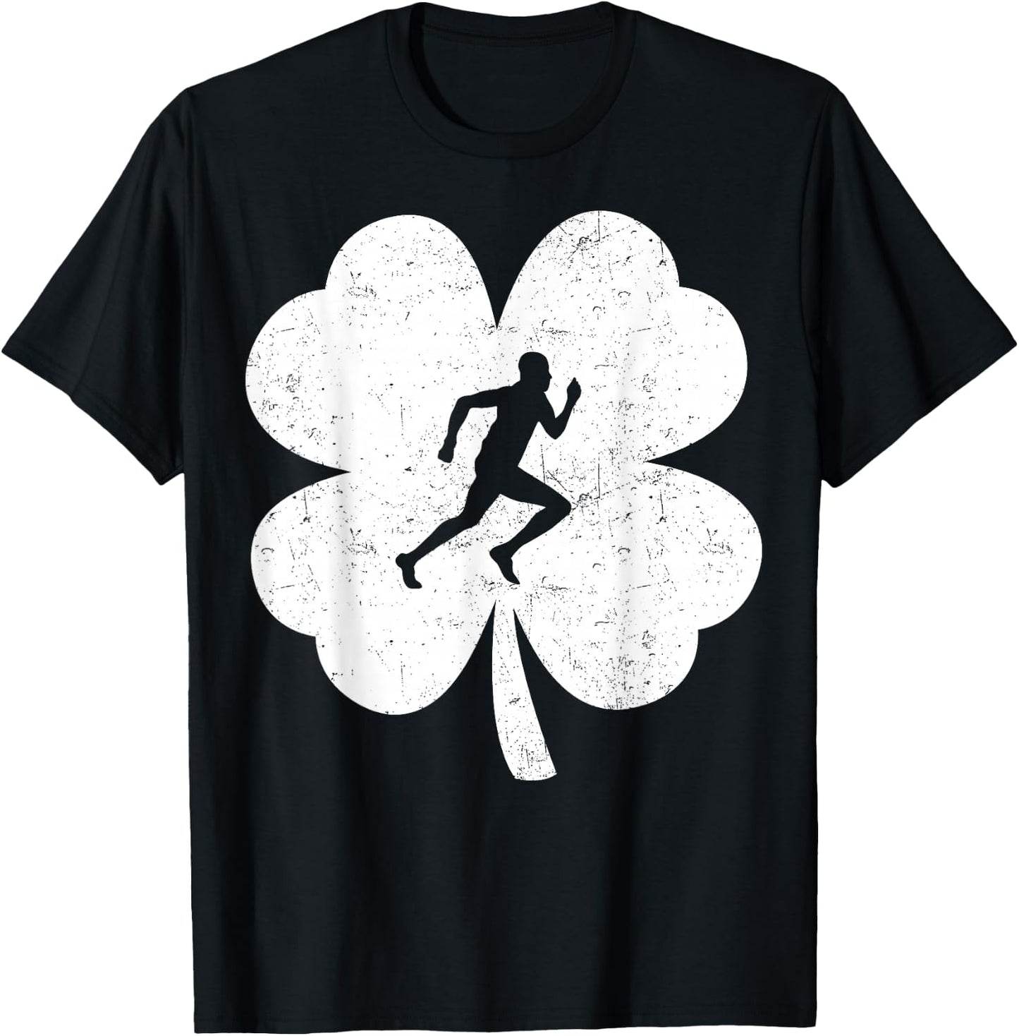St Patrick's Day Running Irish Shamrock Track & Field Runner T-Shirt - T-Shirt | Black