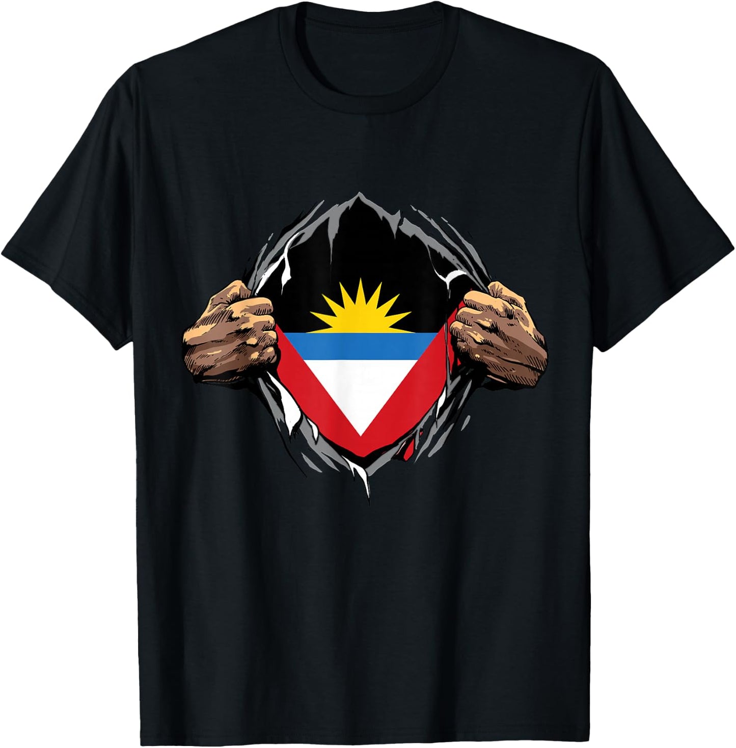 Antigua and Barbuda Shirt Super Antigua Flag Antiguan Roots T-Shirt - T-Shirt | Black