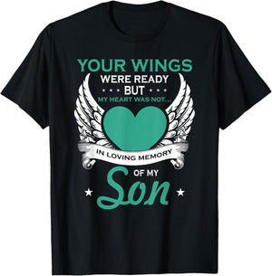 My Heart Was Not In Loving Memory Missing Son In Heaven T-Shirt - T-Shirt | Black