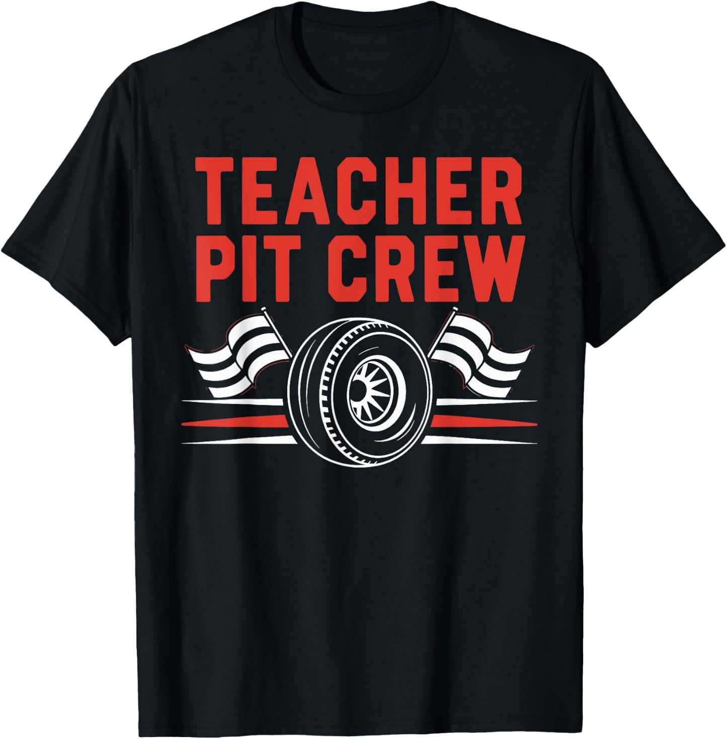 Teacher Pit Crew Race Car Driver Costume Men Women Kids T-Shirt - T-Shirt | Black