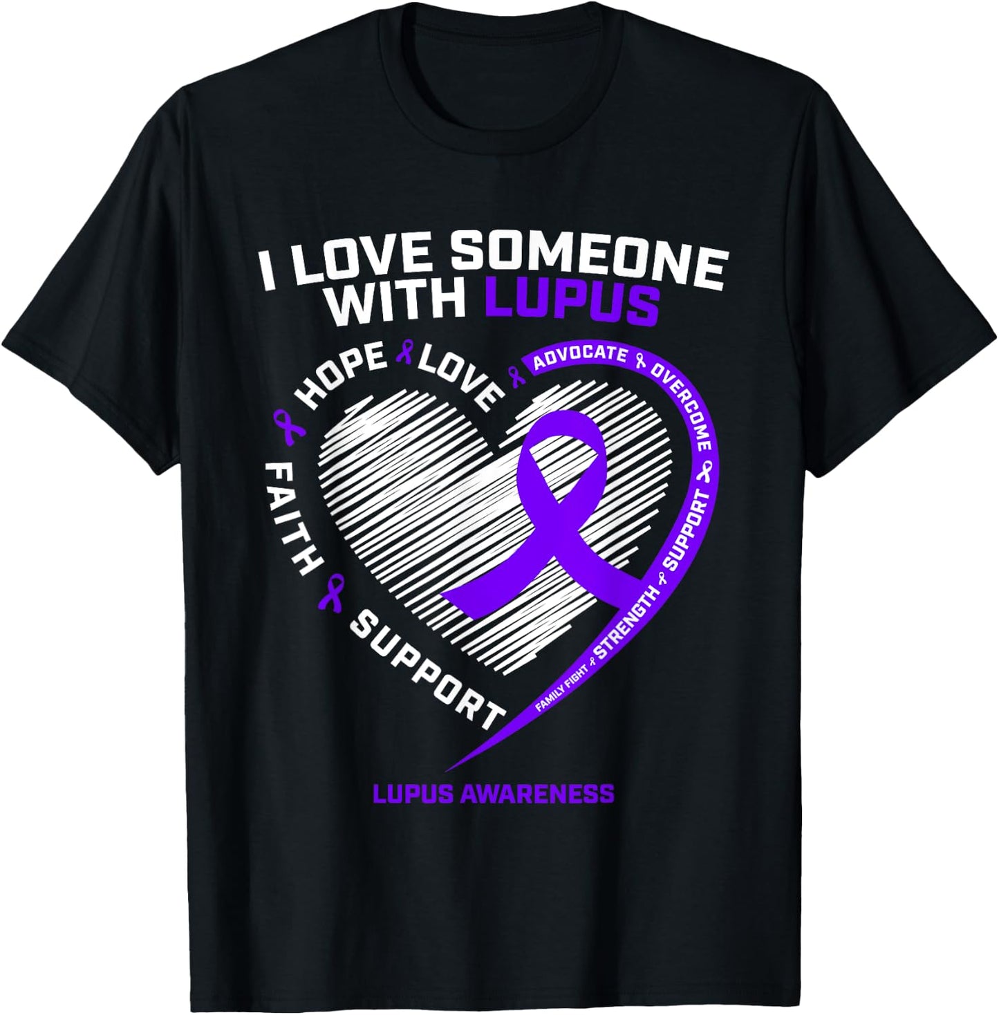 Men Women Mom Wife Gifts Products Daughter Lupus Awareness T-Shirt - T-Shirt | Black