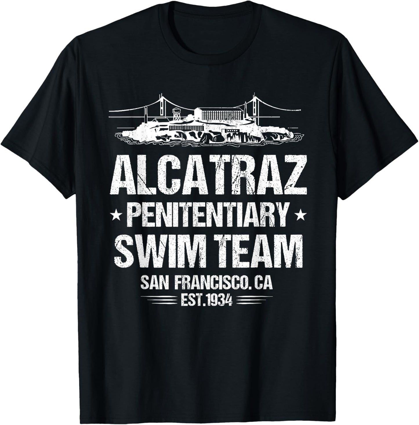 Alcatraz Penitentiary Swim Team T-Shirt - T-Shirt | Black