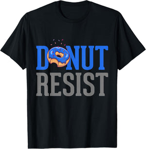 Police Officer Shirt Thin Blue Line Funny Donut Resist T-Shirt - T-Shirt | Black