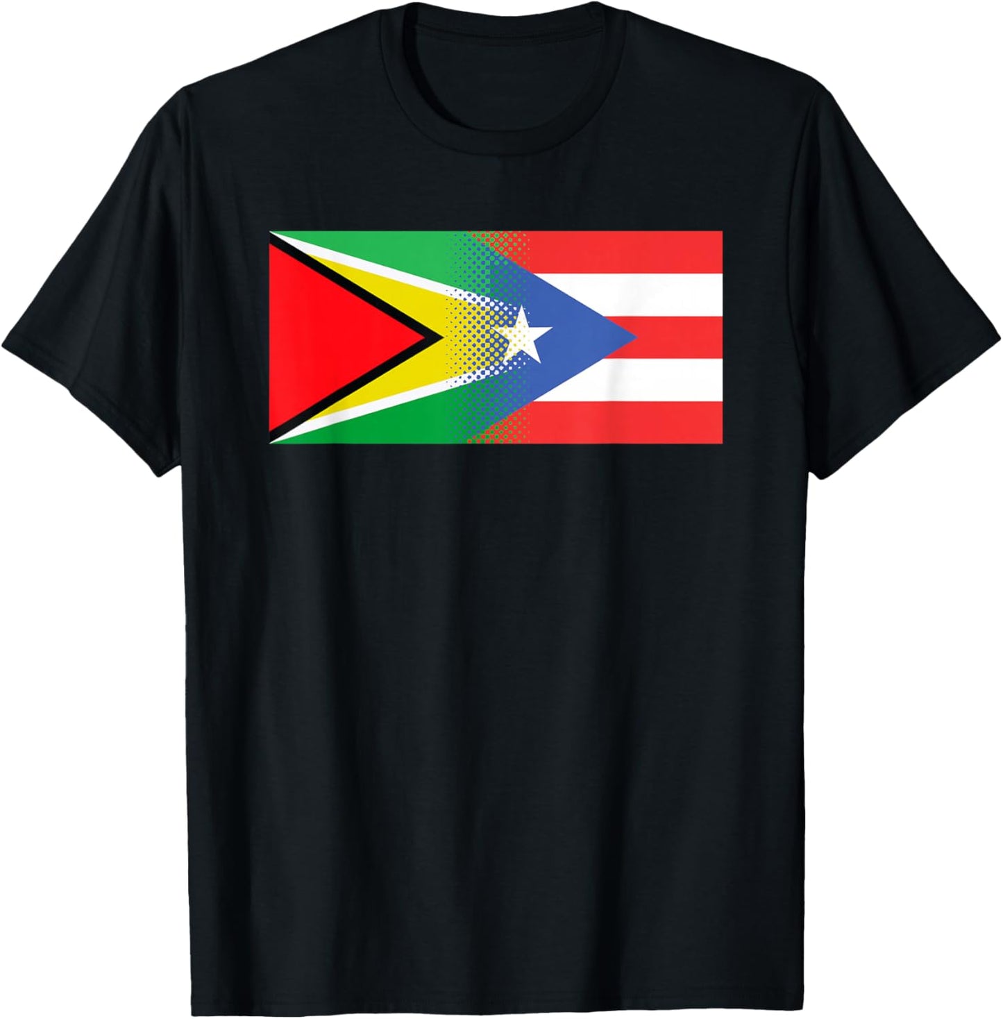 Guyanese Puerto Rican Flag Guyana Puerto Rico T-Shirt - T-Shirt | Black