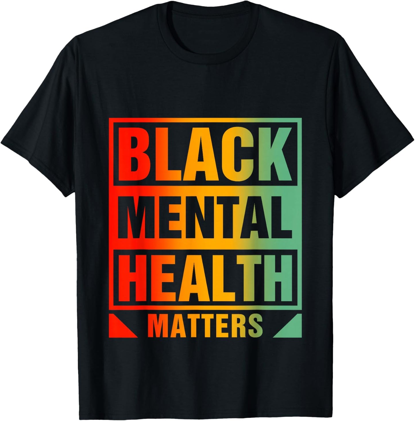 Black Mental Health Matters Human Brain Counselor Therapist T-Shirt - T-Shirt | Black