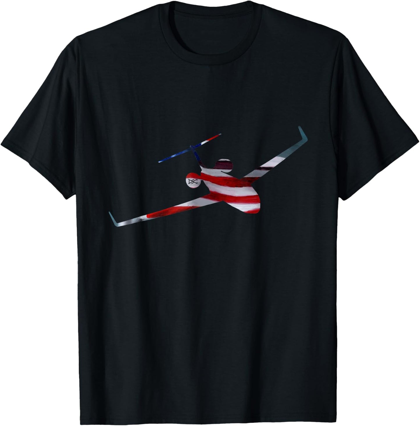 Gulfstream GV American Flag Silhouette T-Shirt - T-Shirt | Black